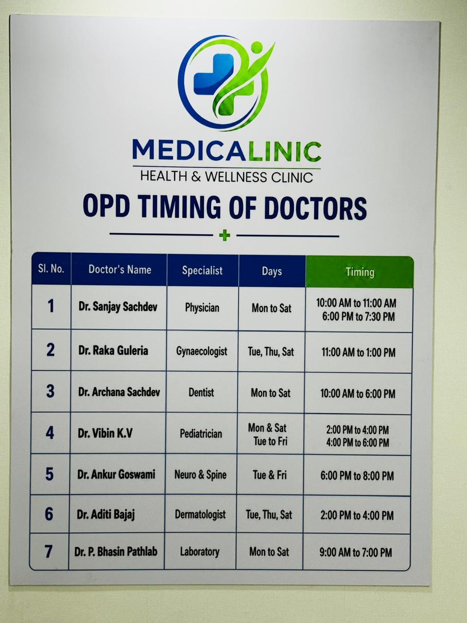 Medicalinic diagnostics and laboratory area